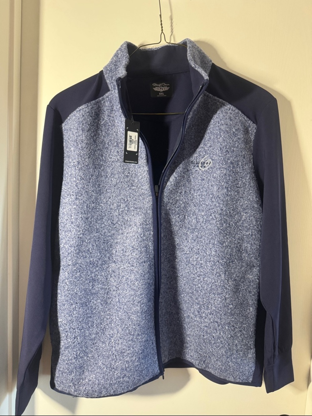 Men's Lightweight Two-Tone Blue Zip-Front Shirt Jacket